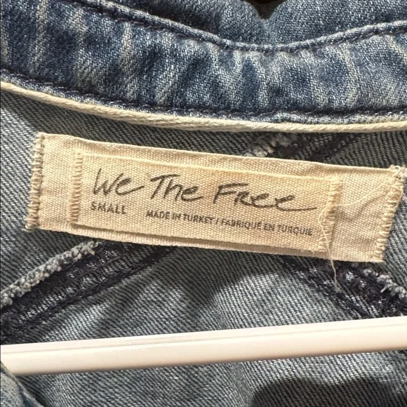 Like new condition! We The Free Blue Denim Shirt - Picture 2 of 3